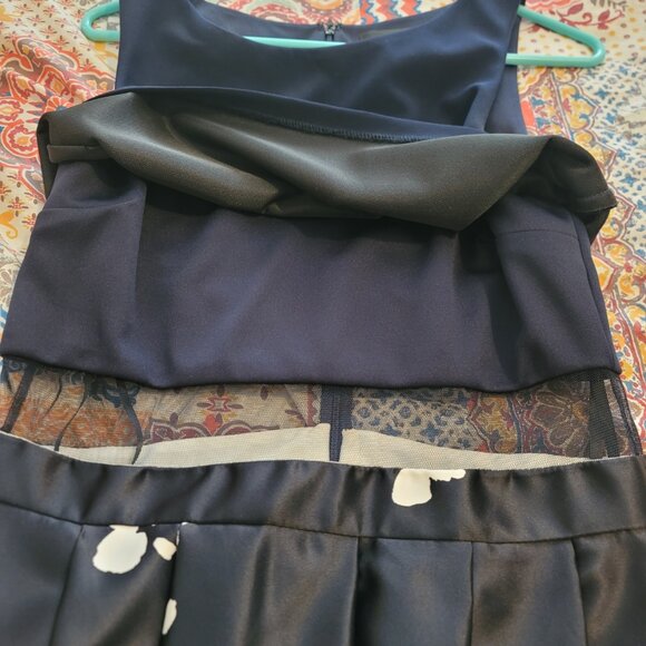 Betsy & Adam Blue and White Maxi Formal Size 10 - Picture 5 of 5